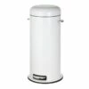 White Round Retro Pedal Bin, 30l