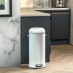 White Round Retro Pedal Bin, 30l 7 White Round Retro Pedal Bin, 30l -comprehensive Shop white round retro pedal bin 30l 3