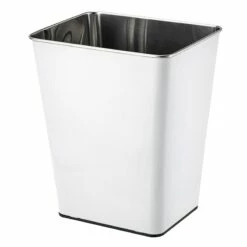 White Stainless Steel Open Top Bin, 11.7l
