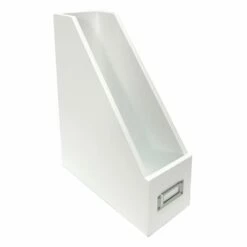 White Wooden Magazine Holder