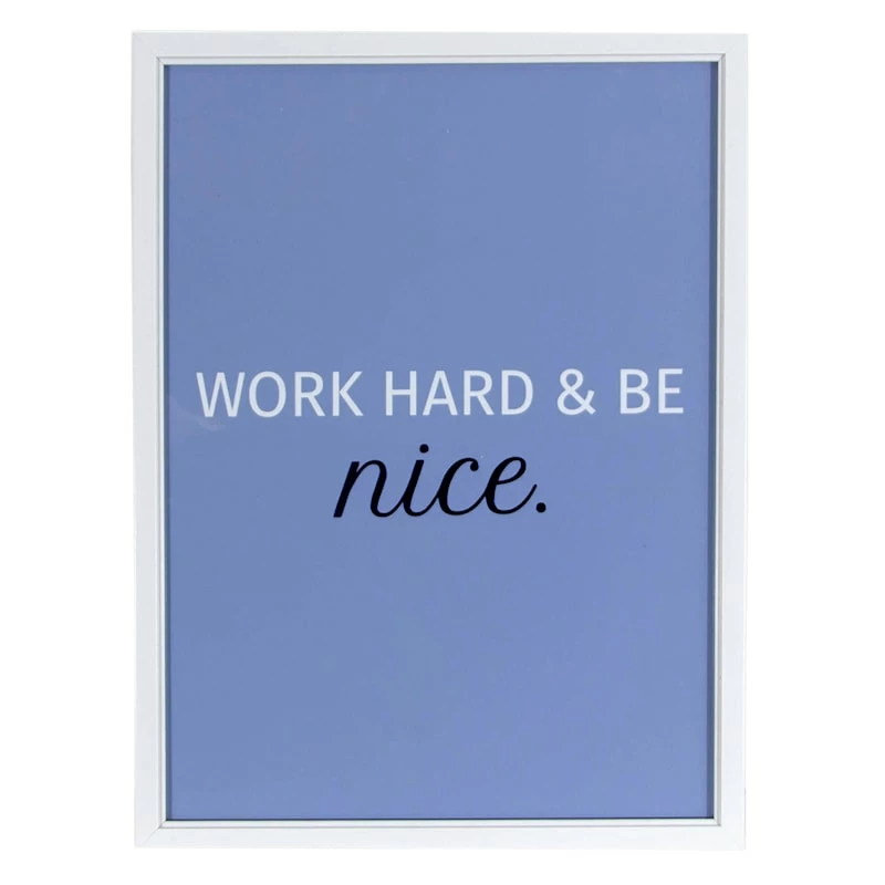 Work Hard & Be Nice Framed Art Enhanced & Foil, 12x16 1 Work Hard & Be Nice Framed Art Enhanced & Foil, 12x16