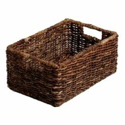Woven Abaca Rectangle Shelf Tote, Small
