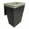 Woven Band Laundry Hamper With Lid & Removable Liner, Dark Grey