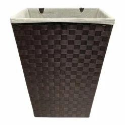 Woven Band Laundry Hamper With Lid & Removable Liner, Espresso
