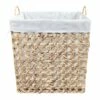 Woven Water Hyacinth Wicker Laundry Hamper, Small
